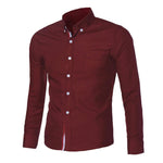 Mens Button Slim Fit Long Sleeve Shirts - Recon Fashion