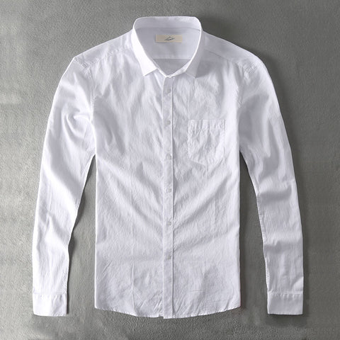 Casual Shirt Men Cotton White - Recon Fashion