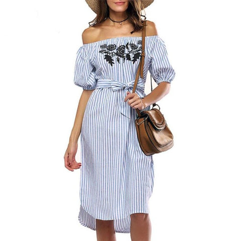 Off Shoulder Summer Dress - Recon Fashion