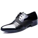 ZXQ Black Brown Men Dress Shoes, Men Business Flat Shoes - Recon Fashion