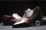 ZXQ Black Brown Men Dress Shoes, Men Business Flat Shoes - Recon Fashion