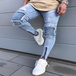 QoolXCWear Brand Designer Slim Fit Ripped Jeans - Recon Fashion