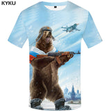 KYKU Brand T-shirt Russian Funny War Bear| Different Themes T-Shirts - Recon Fashion