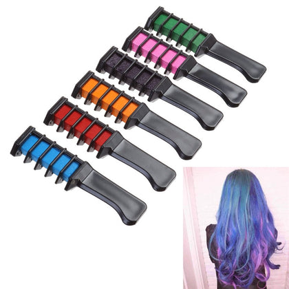 6pcs Instant Hair Chalk Comb Shimmer Temporary Hair Dye Hair Color Cream for Party Fans Cosplay DIY - Recon Fashion