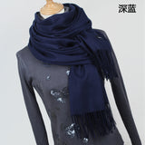 Women solid color cashmere scarves - Recon Fashion